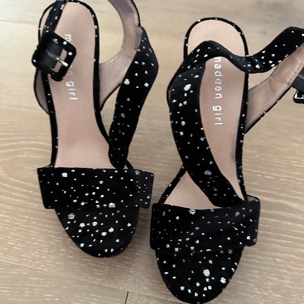 Madden girl velvet with sparkles platform heels